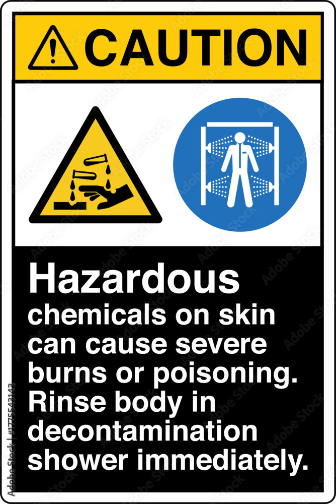 Fototapeta premium 022 CAUTION Rinse body in dec...