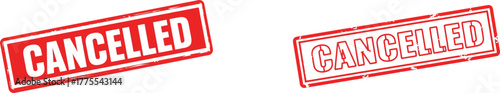 cancelled stamp designs representing document rejection and project termination in office visuals