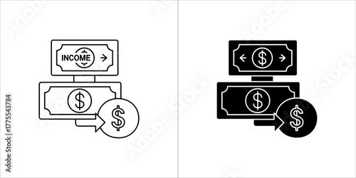 Income and money flow icon