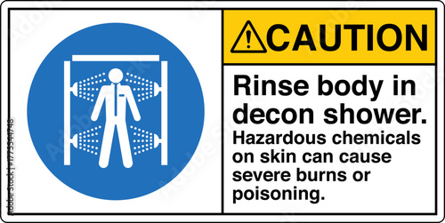 005 CAUTION Rinse body in dec...