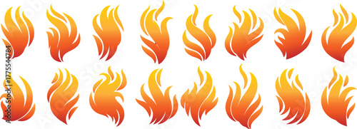 Fire icons set