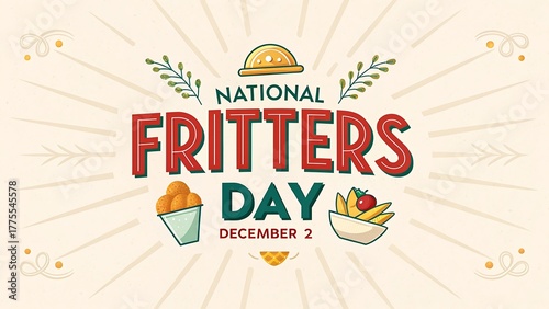 National Fritters Day Illustration. Suitable for greeting card poster and banner.
