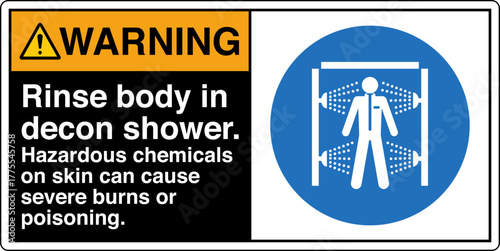 008 WARNING Rinse body in dec...