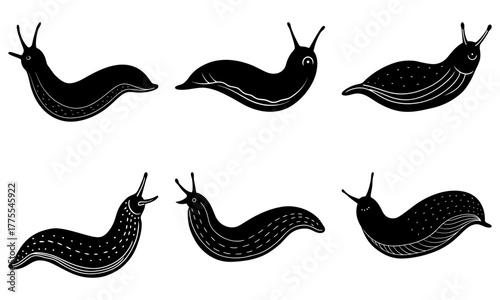 Charming slug collection for nature lovers and whimsical designs! Original vector graphic for scalable prints and web. Perfect for educational resources!