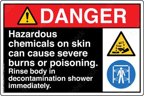 020 DANGER Rinse body in deco...