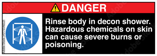 012 DANGER Rinse body in deco...