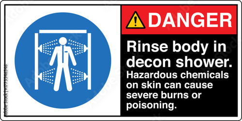 006 DANGER Rinse body in deco...