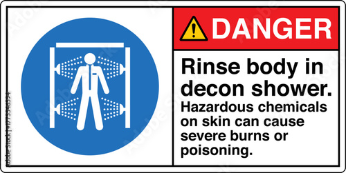 005 DANGER Rinse body in deco...