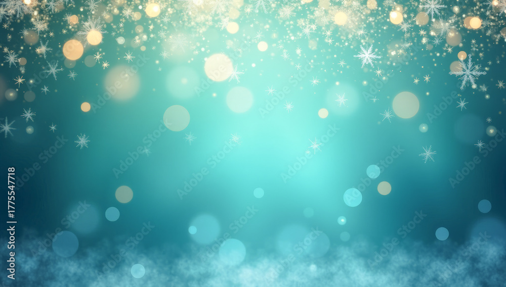 Obraz premium Christmas background blurred lights snowflakes