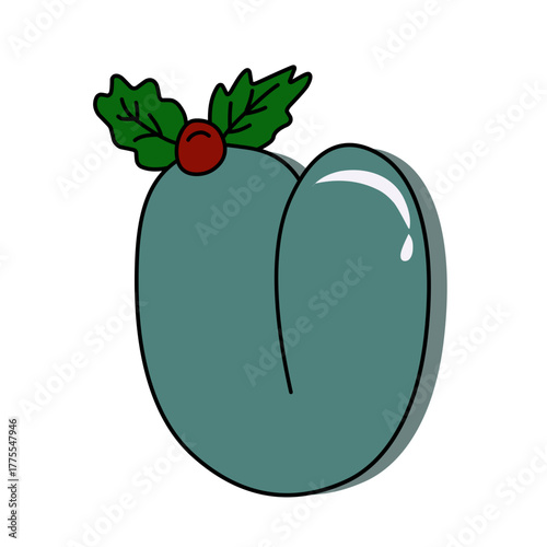 alphabet with holly berry vektor