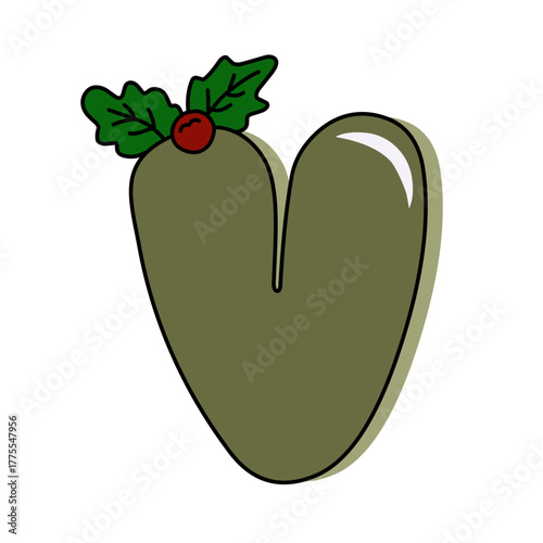 alphabet with holly berry vektor