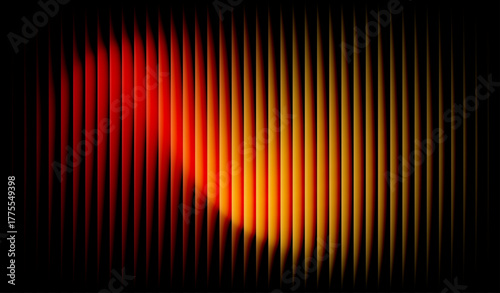 Fotografia A colorful abstract Gradients with vertical shapes blending from blue to red and yellow, creating a smooth, glowing effect on a dark background