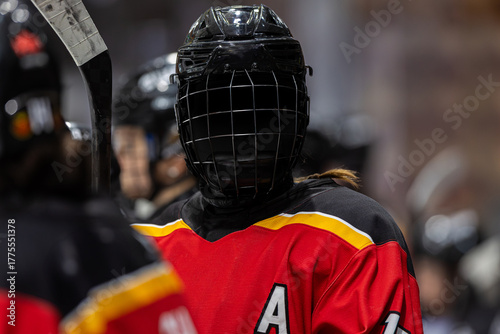 Photography Ice hockey player close-up