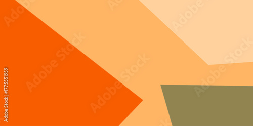 Angular Geometric Abstract Illustration Vector Background. Abstract vector illustration composed of sharp, angular geometric shapes and clean color blocks in orange and olive tones. 