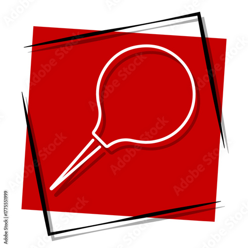 enema, red banner in a frame. Vector illustration on a white background.