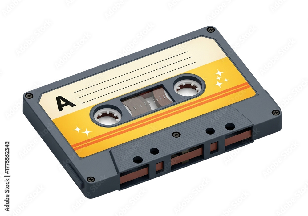 Obraz premium Audio cassette tape isolated on transparent background