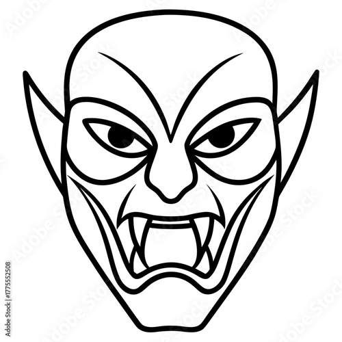 Minimalist scary mask vector design in multiple colors