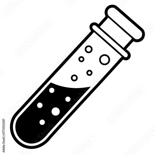 Color bubbling potion in a scientific test tube