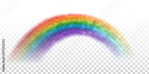 Vector rainbow arc isolated on transparent background.