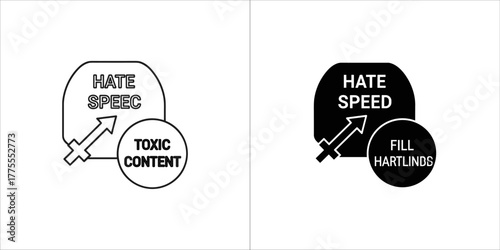 Hate speech and toxic content icon