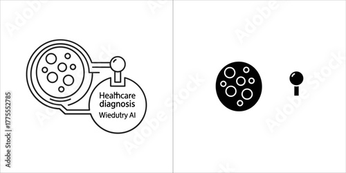 Healthcare diagnosis with weakly ai icon