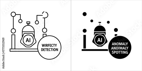 Anomaly detection icon for ai and machine learning