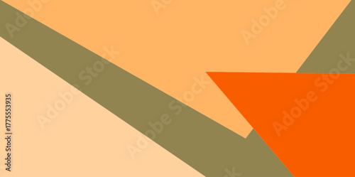 Modern Geometric Overlap Illustration Vector Background. Abstract vector illustration with overlapping angular shapes and diagonal divisions in an earthy color palette.   