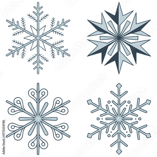 set of snowflakes