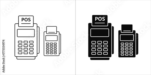 Two point of sale pos payment terminals, one large and one small