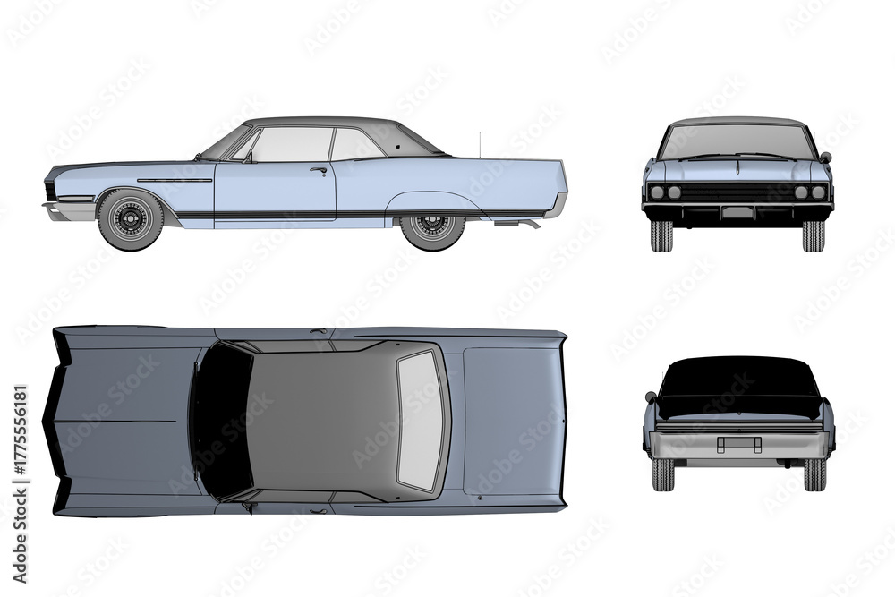Obraz premium car isolated on transparent background, 3d illustration, cg render