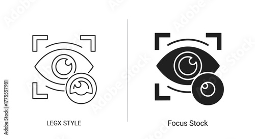 Eye scan linear icon for dark and light theme