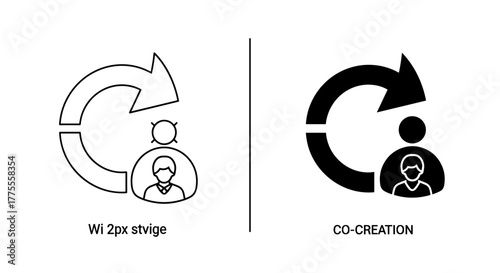 Cocreation concept with arrow