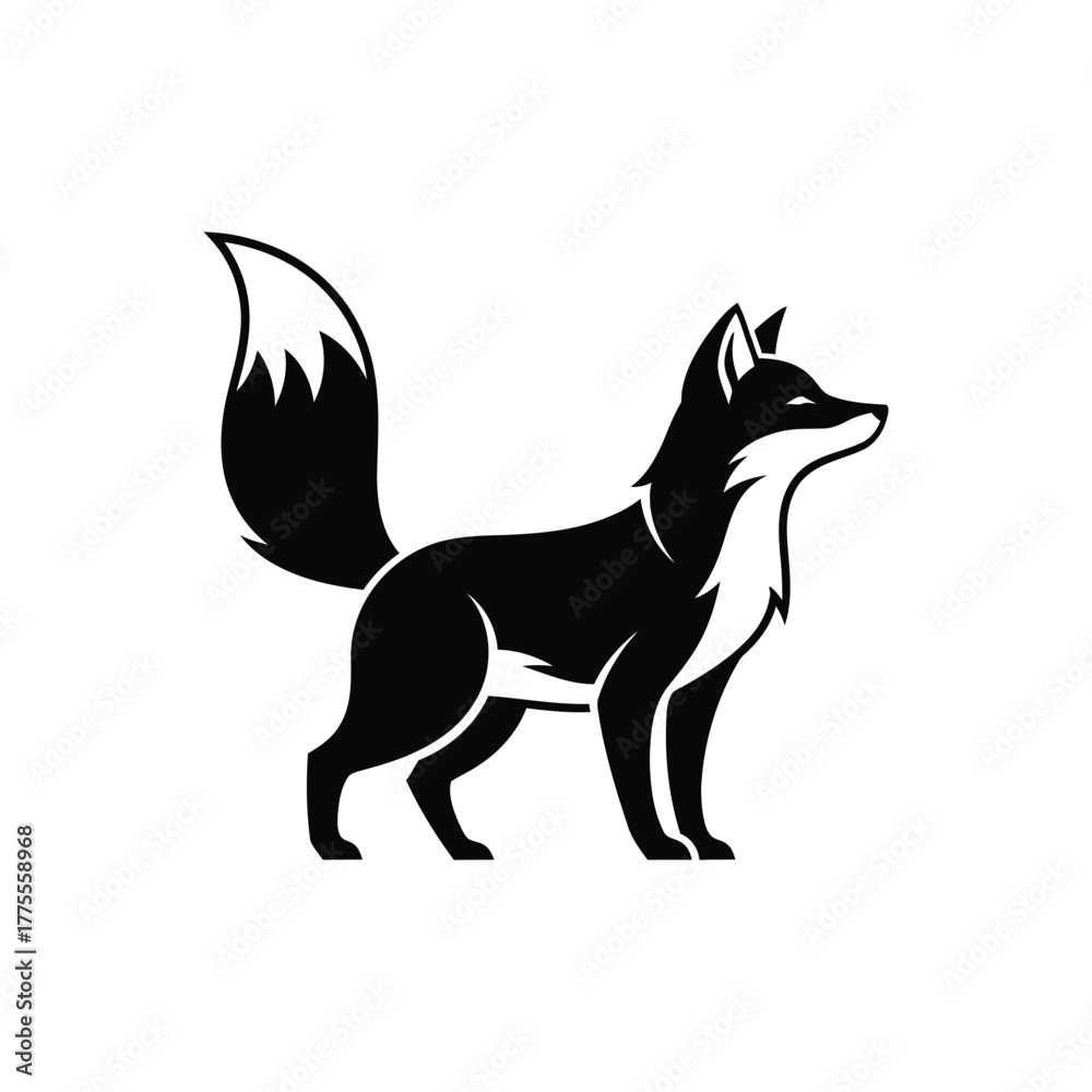 Fototapeta premium A fox logo icon silhouette vector art illustration
