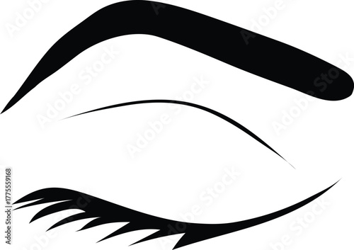 Elegant Closed Eye with Stylized Eyelashes