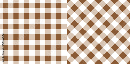 Gingham checkered plaid pattern in brown.