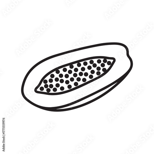 A piece of sliced papaya 