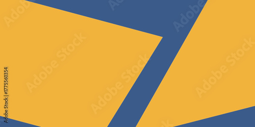 Overlapping Geometric Abstract Illustration Vector Background. Abstract vector illustration featuring large, clean geometric shapes overlapping to create a complex composition in blue and yellow-orang
