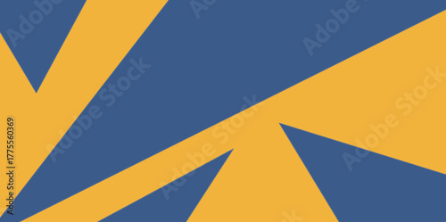 Abstract Geometric Shards Illustration Vector Background.  Dynamic vector illustration with intersecting, sharp angular shapes resembling broken glass or lightning in yellow-orange and blue.