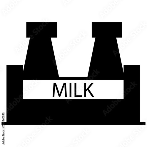 bottles of milk vector glyph icon illustration
