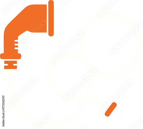 EV charging cable and plug icon — orange connector with looping white cable on green background, clean flat vector for electric-car infrastructure, e-mobility apps, charging station signage, and susta