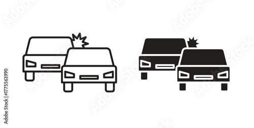 Accident icon simple vectors in black, suitable for projects