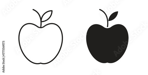 Apple icon simple vectors in black, suitable for projects