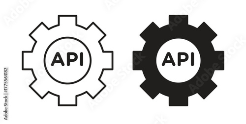 API icon simple vectors in black, suitable for projects