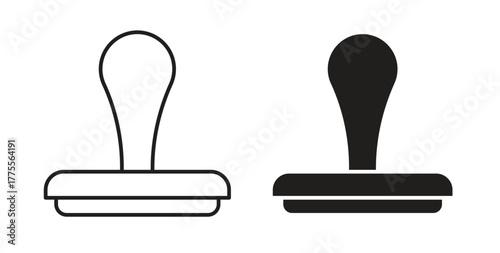 Approval stamp icon simple vectors in black, suitable for projects