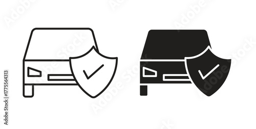Auto insurance icon simple vectors in black, suitable for projects