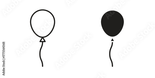 Balloon icon simple vectors in black, suitable for projects