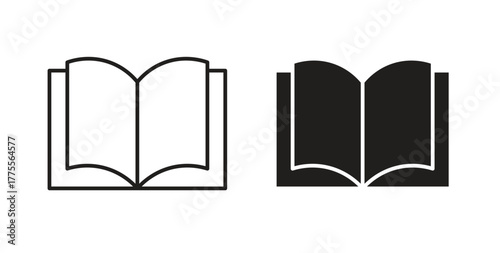 Book icon simple vectors in black, suitable for projects