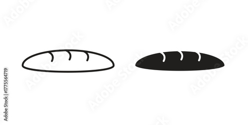 Bread loaf icon simple vectors in black, suitable for projects