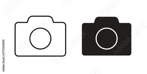Camera icon simple vectors in black, suitable for projects