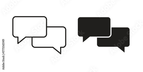 Chat bubble icon simple vectors in black, suitable for projects